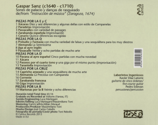 C 9630 GASPAR SANZ: COURT MUSIC AND STRUMMING DANCES [9,99 Euros]