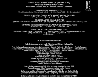C 9520 F.M. VERACINI: MUSIC AT THE DÜSSELDORF COURT  [11,99 Euro]